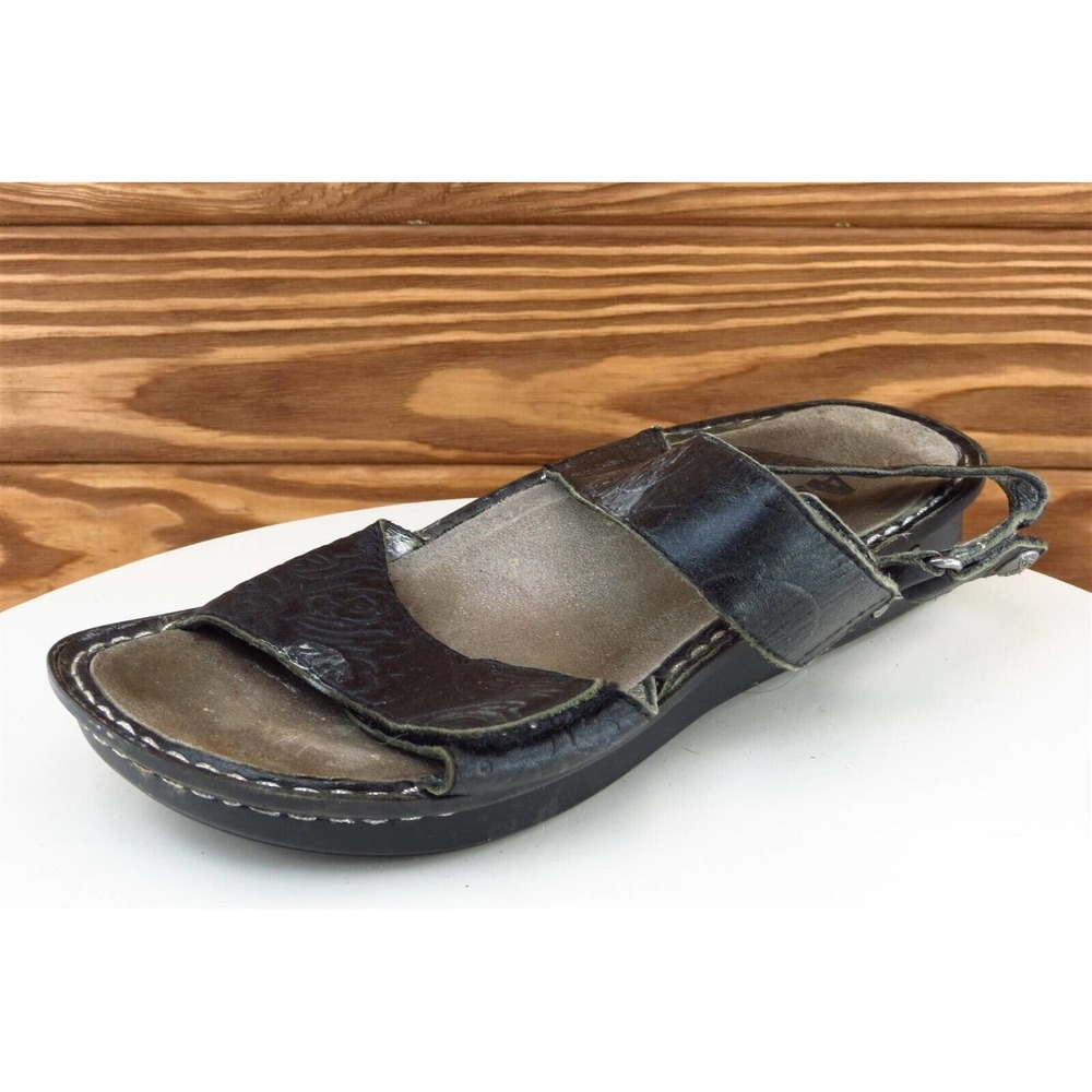 Alegria Sz 36 M Black Ankle Strap Leather Women Sandals